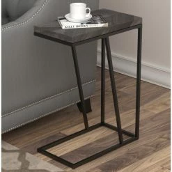 Budget ✨ Carbon Loft Bailex Rectangular Modern Accent Table - 10" X 18" X 25" - 10" X 18" X 25" Rustic Grey ❤️