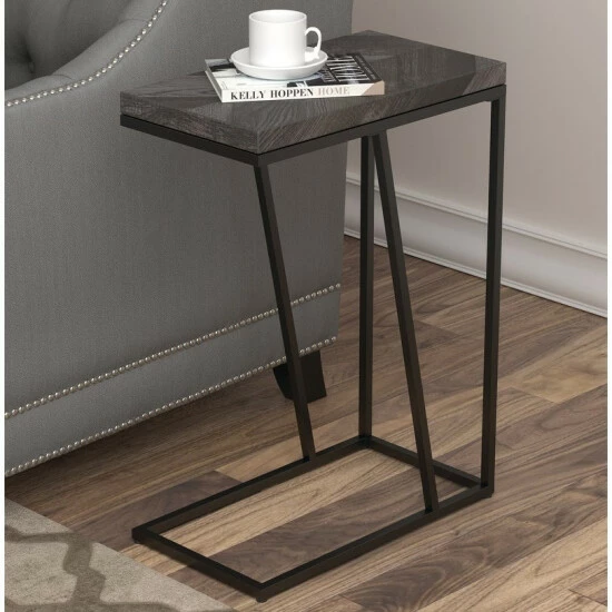 Budget ✨ Carbon Loft Bailex Rectangular Modern Accent Table - 10" X 18" X 25" - 10" X 18" X 25" Rustic Grey ❤️