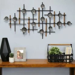 New 🌟 Carbon Loft Metal And Wood Wall Sculpture ✨