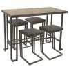 Outlet 🤩 Carbon Loft Arturio 5-piece Industrial Counter Height Dining Set Grey Metal/camel Faux Leather 🥰