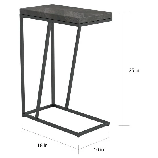 Budget ✨ Carbon Loft Bailex Rectangular Modern Accent Table - 10" X 18" X 25" - 10" X 18" X 25" Rustic Grey ❤️ - Image 8