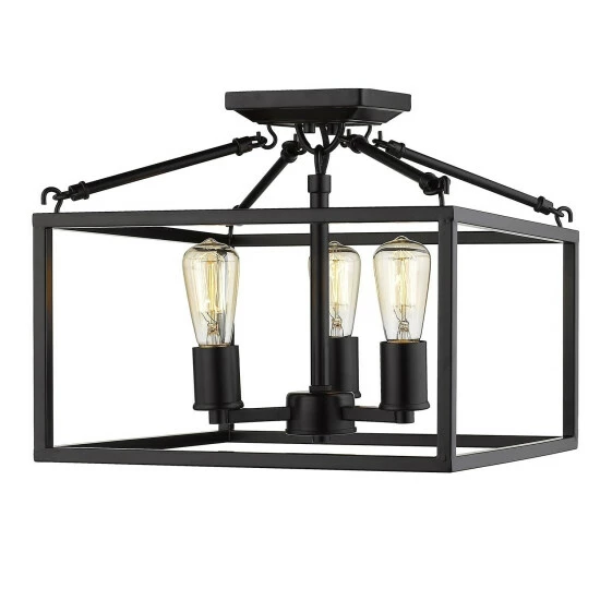 Flash Sale π Carbon Loft Barton Black Steel Semi-flush-mount Light π - Image 7