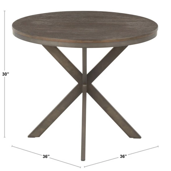 Buy β¨ Carbon Loft Torkia X-pedestal Industrial Wood And Metal Dinette Table - N/A Antique/espresso π - Image 5