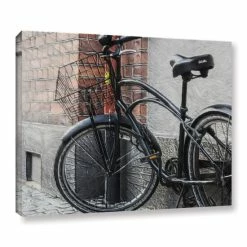Wholesale 🥰 Carbon Loft 'Black Bicycle Basket' Gallery Wrapped Canvas Art 🛒