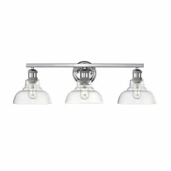 Hot Sale ⌛ Carbon Loft Barton 3-light Bath Vanity In Chrome With Clear Glass Shades 👏