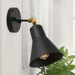 Deals 🔔 Carbon Loft Merida Adjustable Black 1-light Wall Lamp Sconce - W6.3"x H9.5"x E9" 🌟