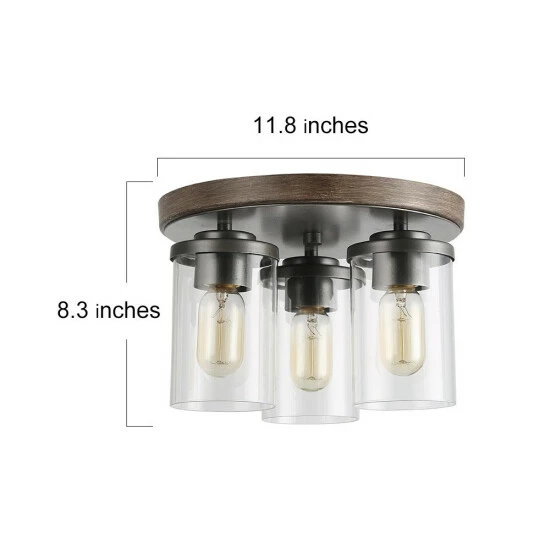 Cheap π Carbon Loft Latrice 3-light Full Flush Mount Glass Ceiling Light - D11.8"x H8.3" π - Image 2