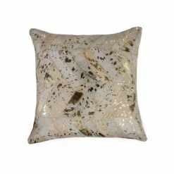 Best Pirce 😍 Carbon Loft Grijalva Pastel Chevron Cowhide Pillow W/ Goldtone Splatter 🔥