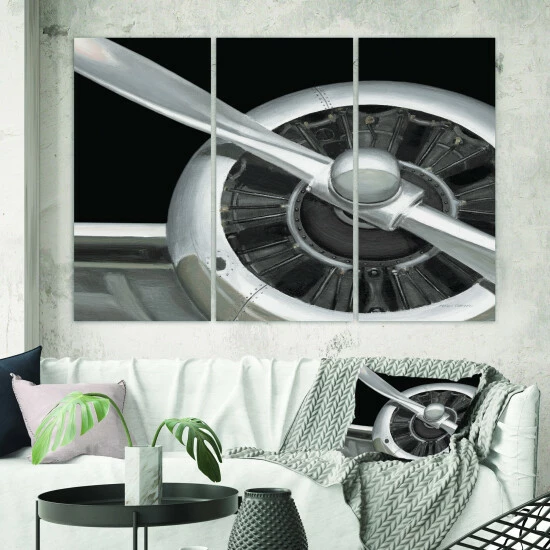 Deals π Carbon Loft 'Travel By Air Grey Plane' Vintage Transportation Canvas Wall Art π€© - Image 3