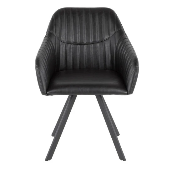 New π Carbon Loft Aduba Contemporary Pleated Chair In Faux Leather (Set Of 2) Charcoal π - Image 2