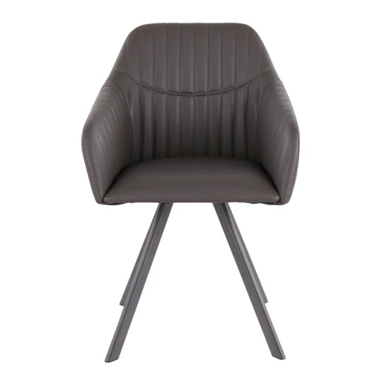 New π Carbon Loft Aduba Contemporary Pleated Chair In Faux Leather (Set Of 2) Charcoal π - Image 4