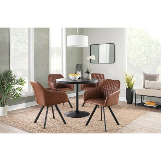 New π Carbon Loft Aduba Contemporary Pleated Chair In Faux Leather (Set Of 2) Charcoal π - Image 8