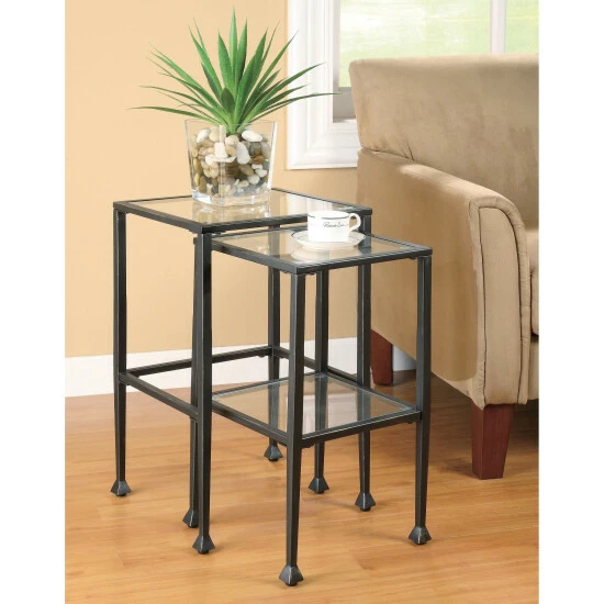 Buy β¨ Carbon Loft Maggie Black Tempered Glass And Metal Nesting Tables (Set Of 2) π