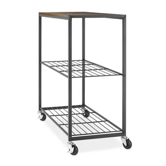 Flash Sale 𧨠Carbon Loft Ayesha Brown Modern Rolling Storage Shelves βοΈ - Image 2